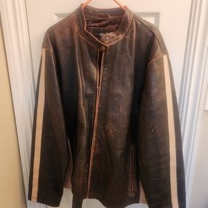 Vintage men's Black Rivet leather jacket XXL